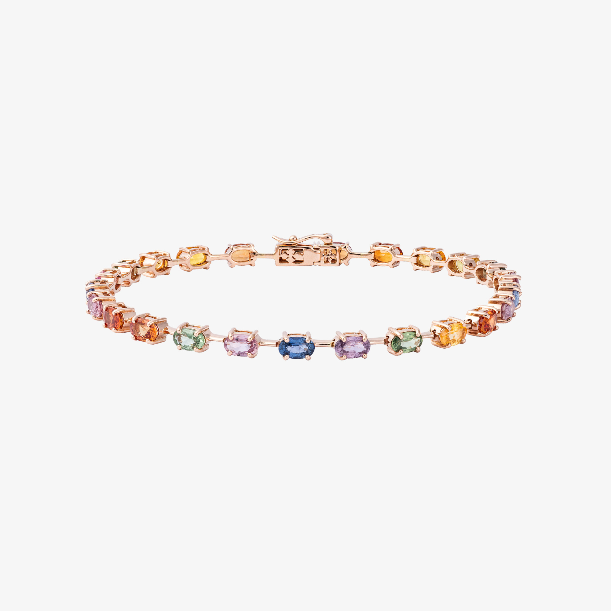 Rainbow tennis bracelet with multi sapphires | Venetia Vildiridis E-Shop