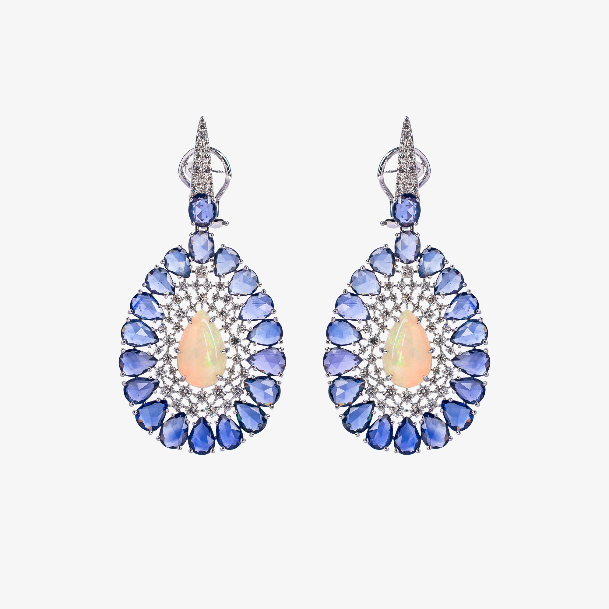 Amazing Sapphire And Diamond Earrings Venetia Vildiridis E Shop