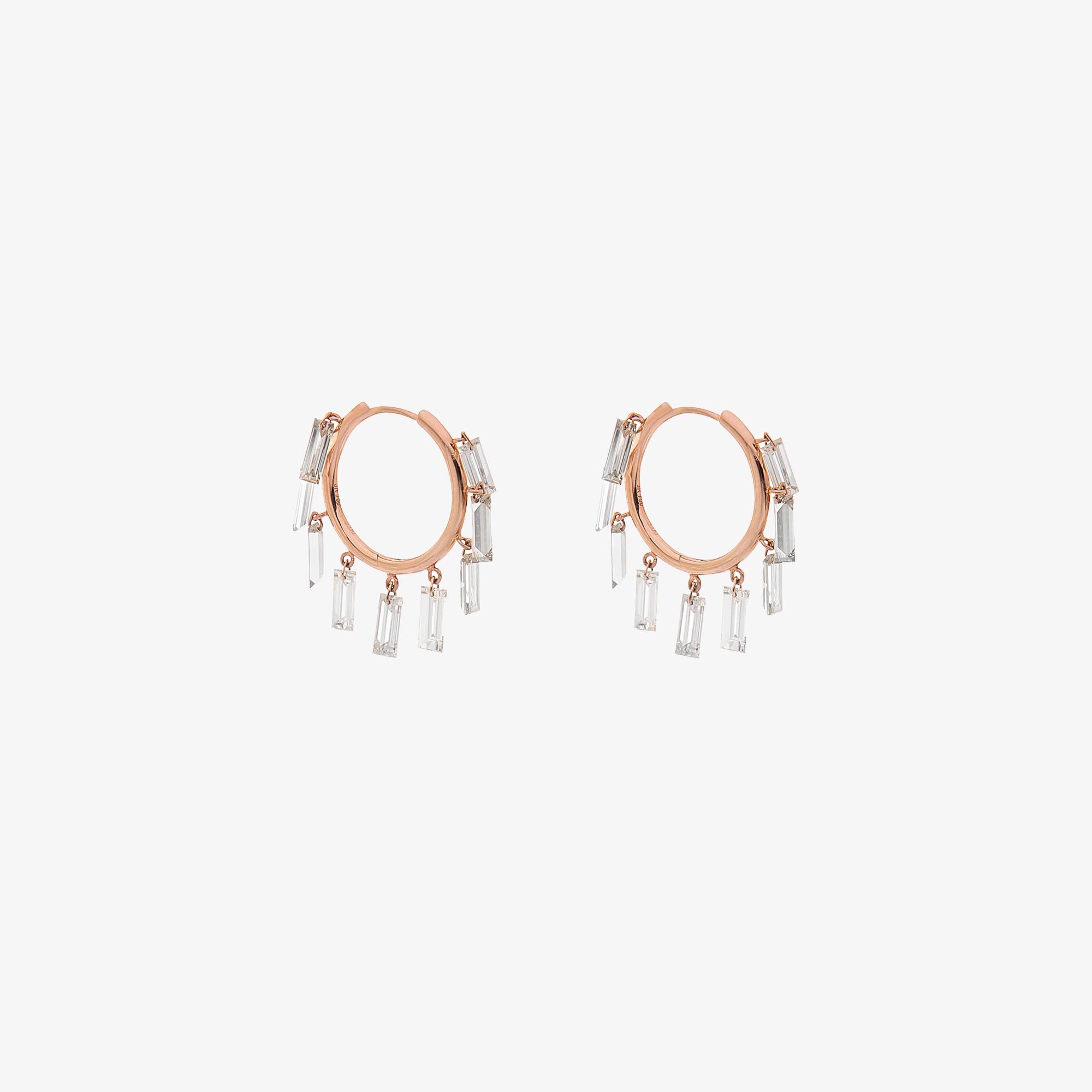 Fine Baguette Cut Diamond Hoop Earrings Venetia Vildiridis E Shop