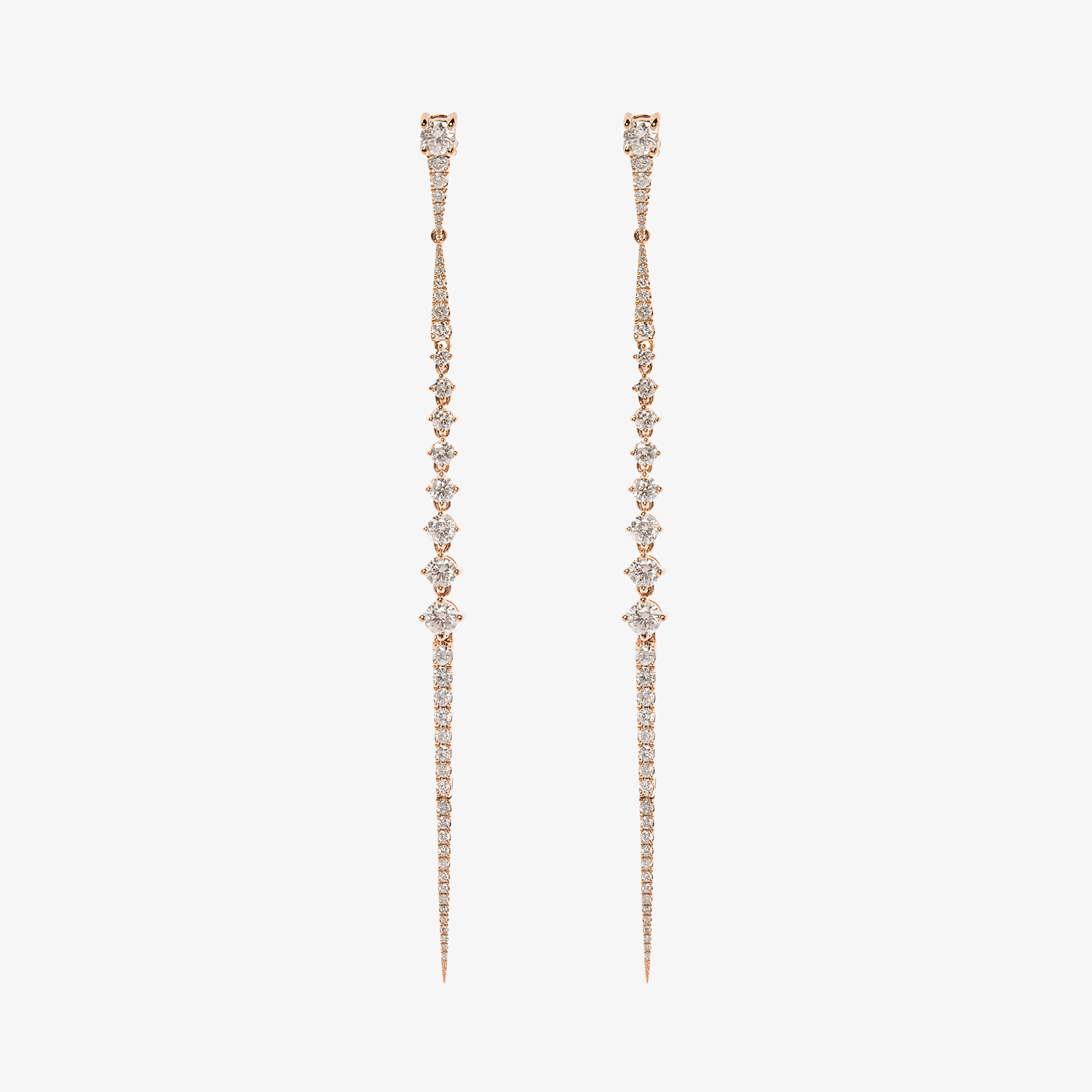 Long Single Line Diamond Earrings Venetia Vildiridis E Shop