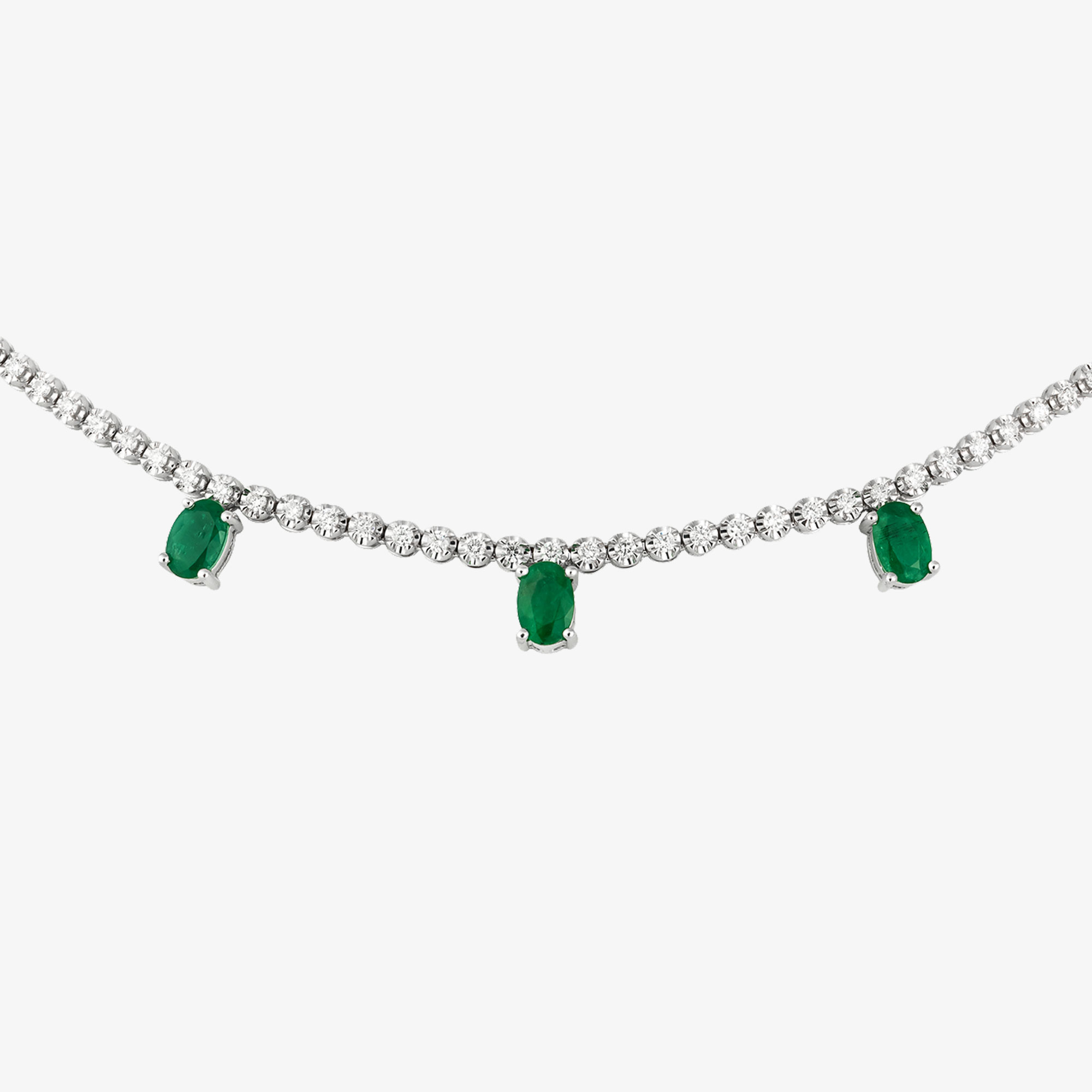 Tennis necklace with emerald drops Vildiridis