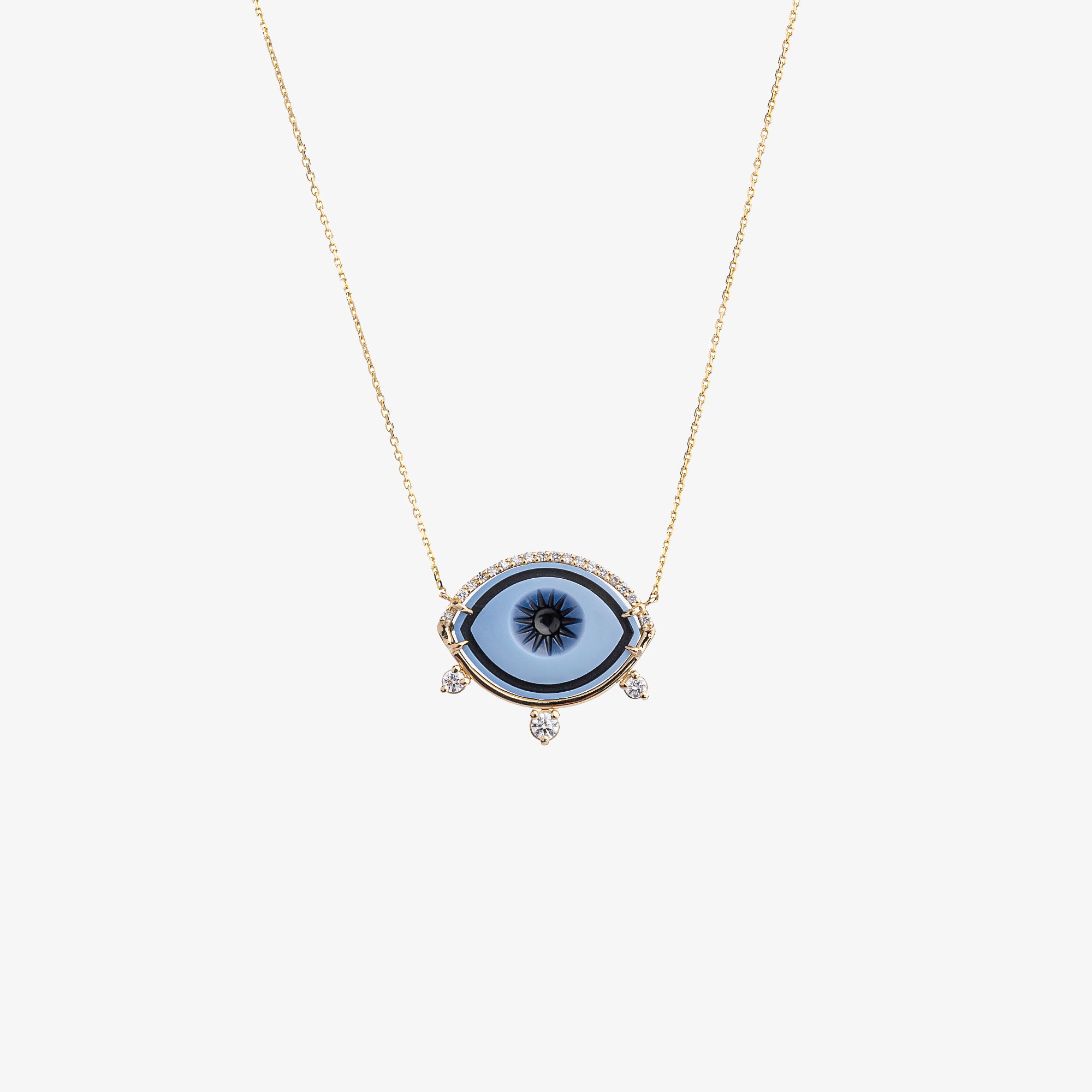 Gold evil eye with diamonds Vildiridis