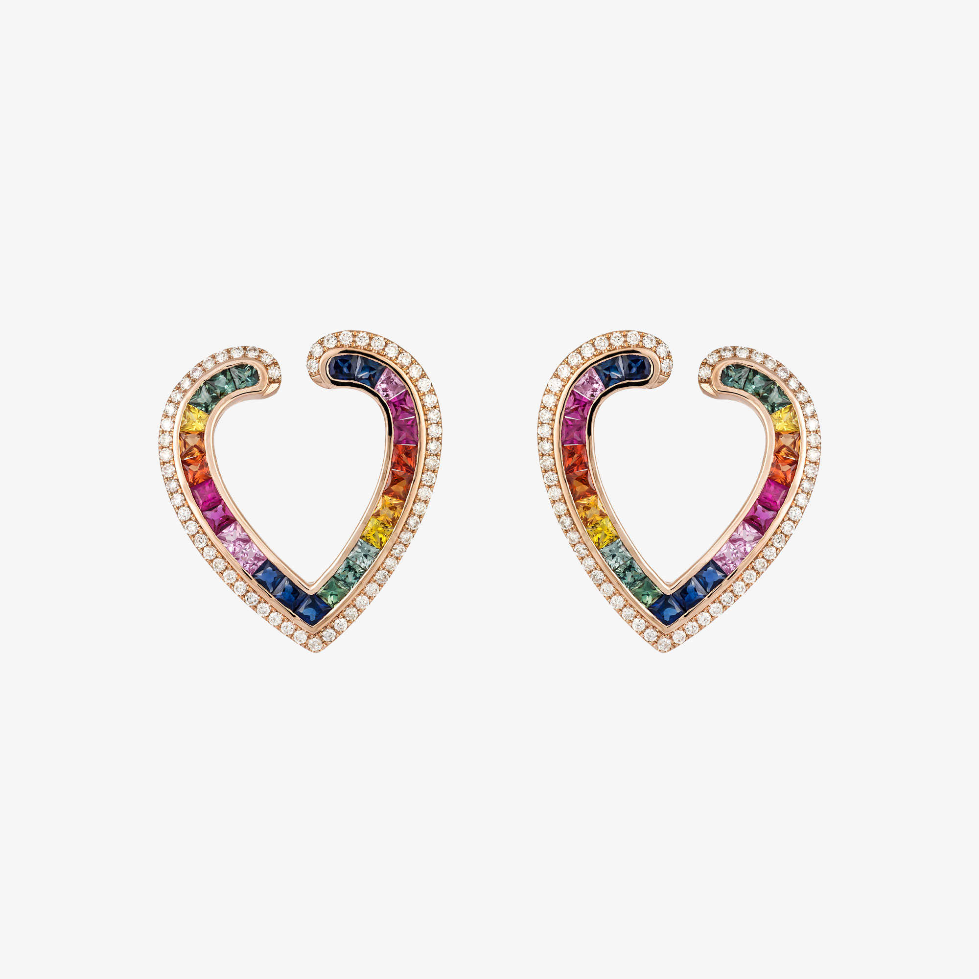 Rainbow Hearts Earrings Venetia Vildiridis E Shop
