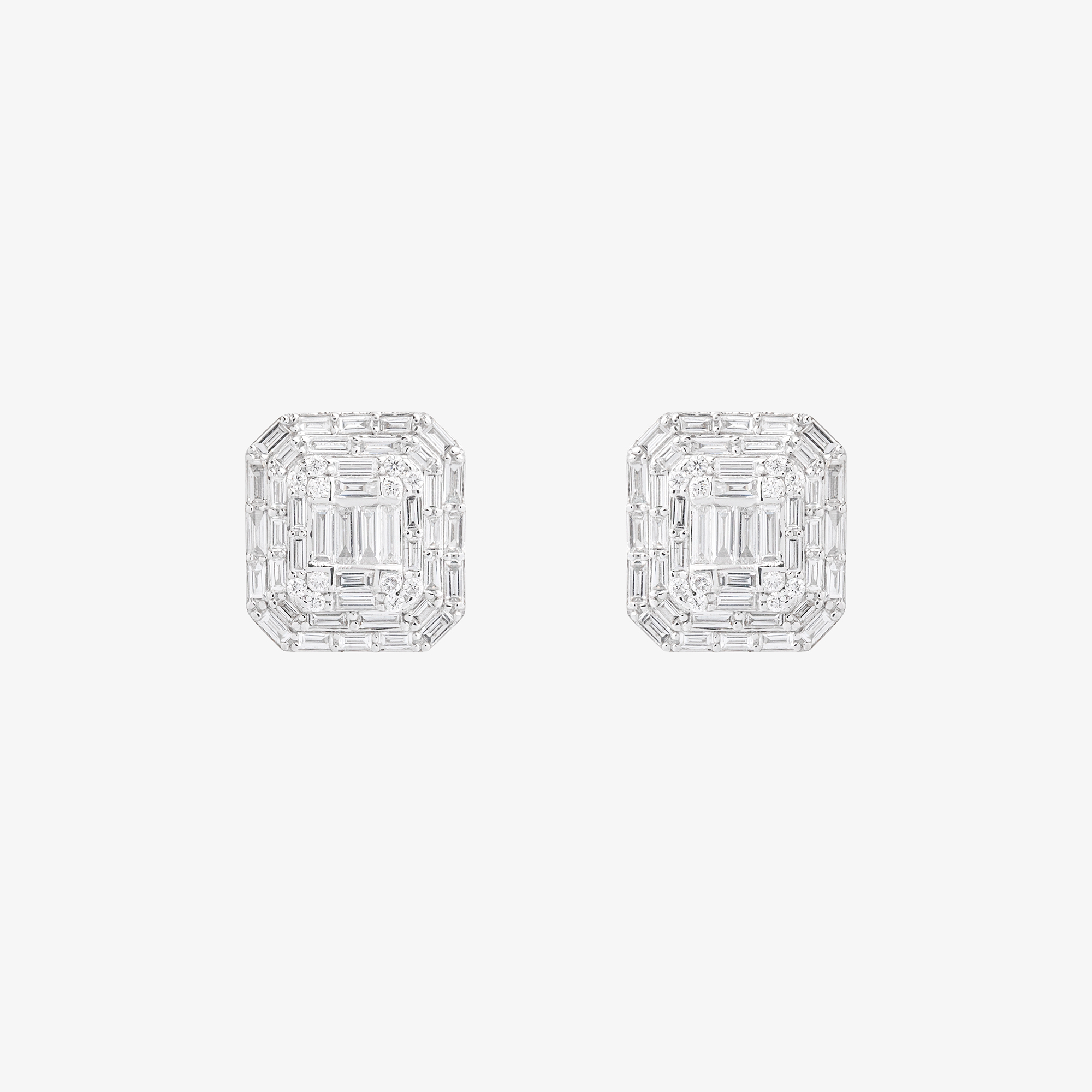 White Gold Square Diamond Earrings Venetia Vildiridis E Shop