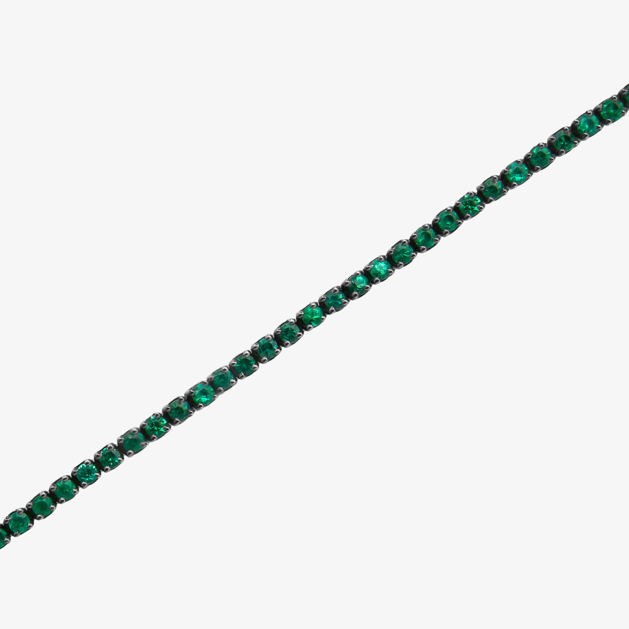 Thin tennis bracelet with emeralds Vildiridis