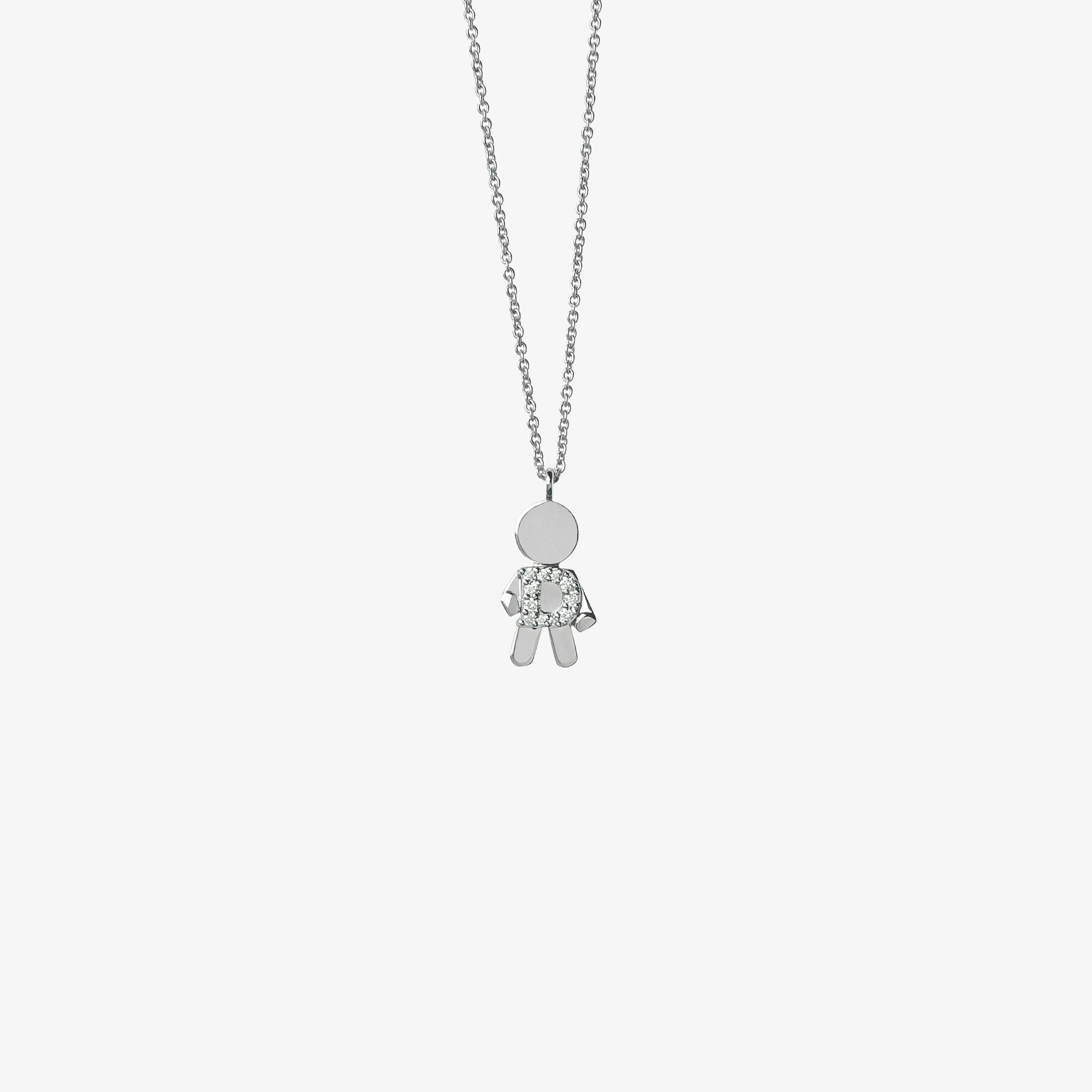 White Gold D-boy pendant | Venetia Vildiridis E-Shop