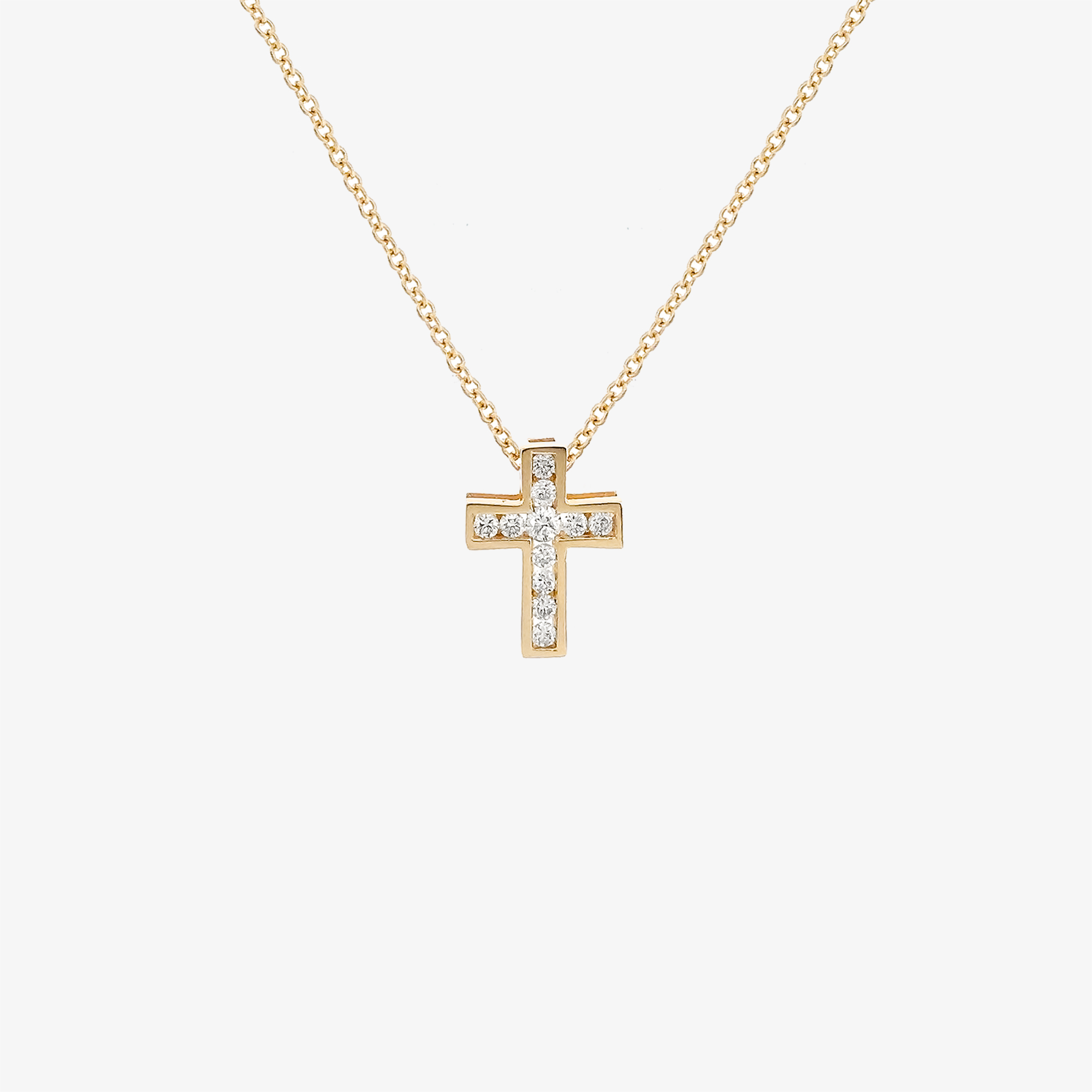 Small gold cross with diamonds Vildiridis