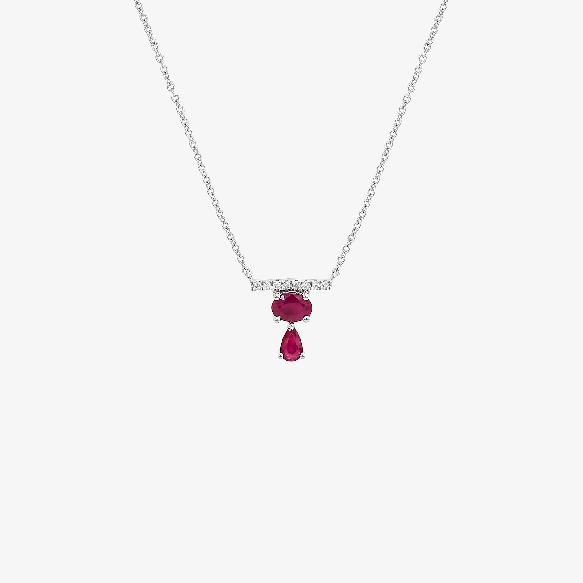 White gold ruby pendant with diamonds Vildiridis
