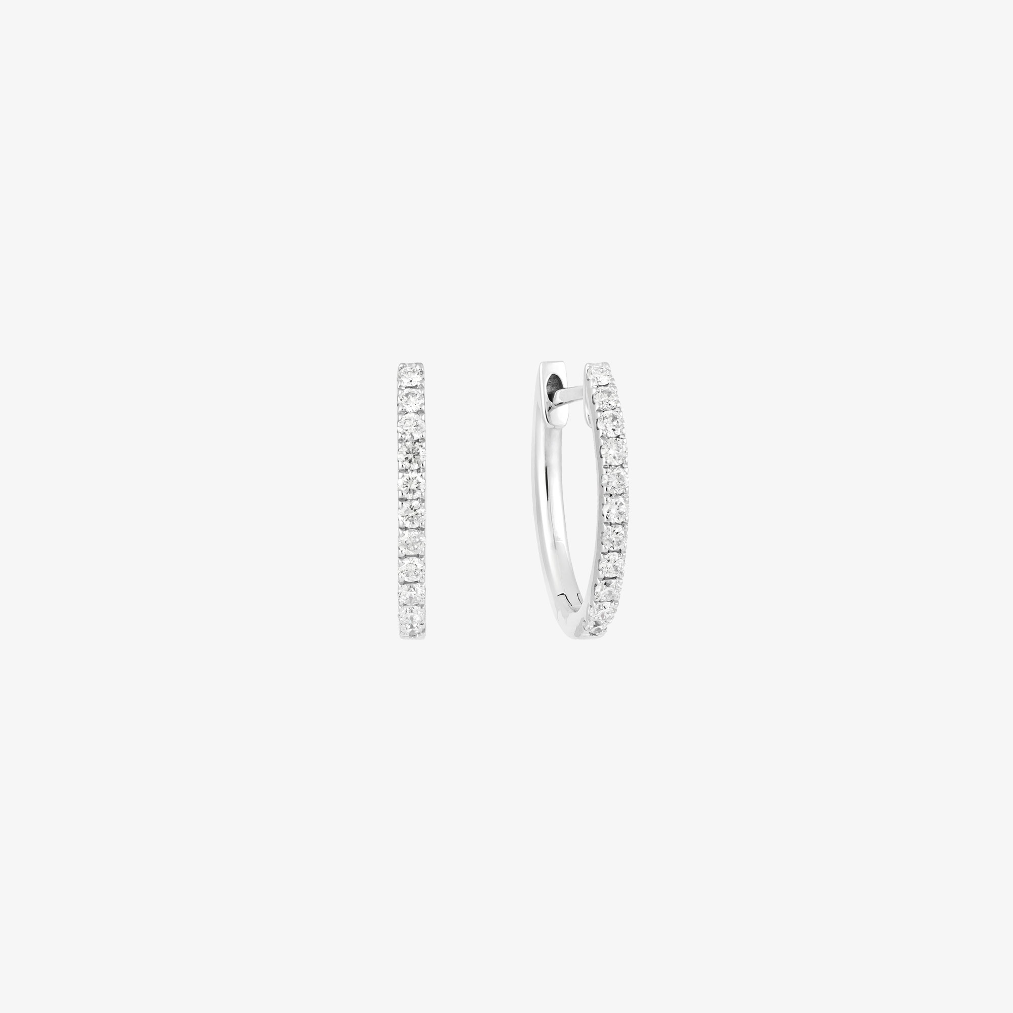 Thin white gold hoops with diamonds Vildiridis