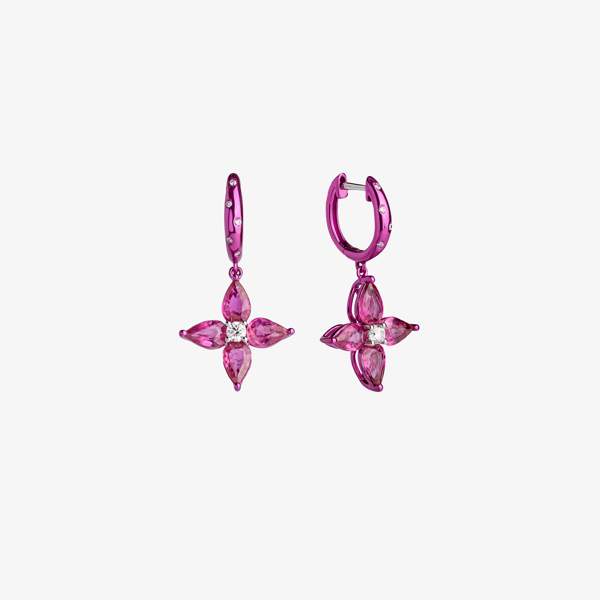 Ruby Love Cross Earrings Venetia Vildiridis E Shop