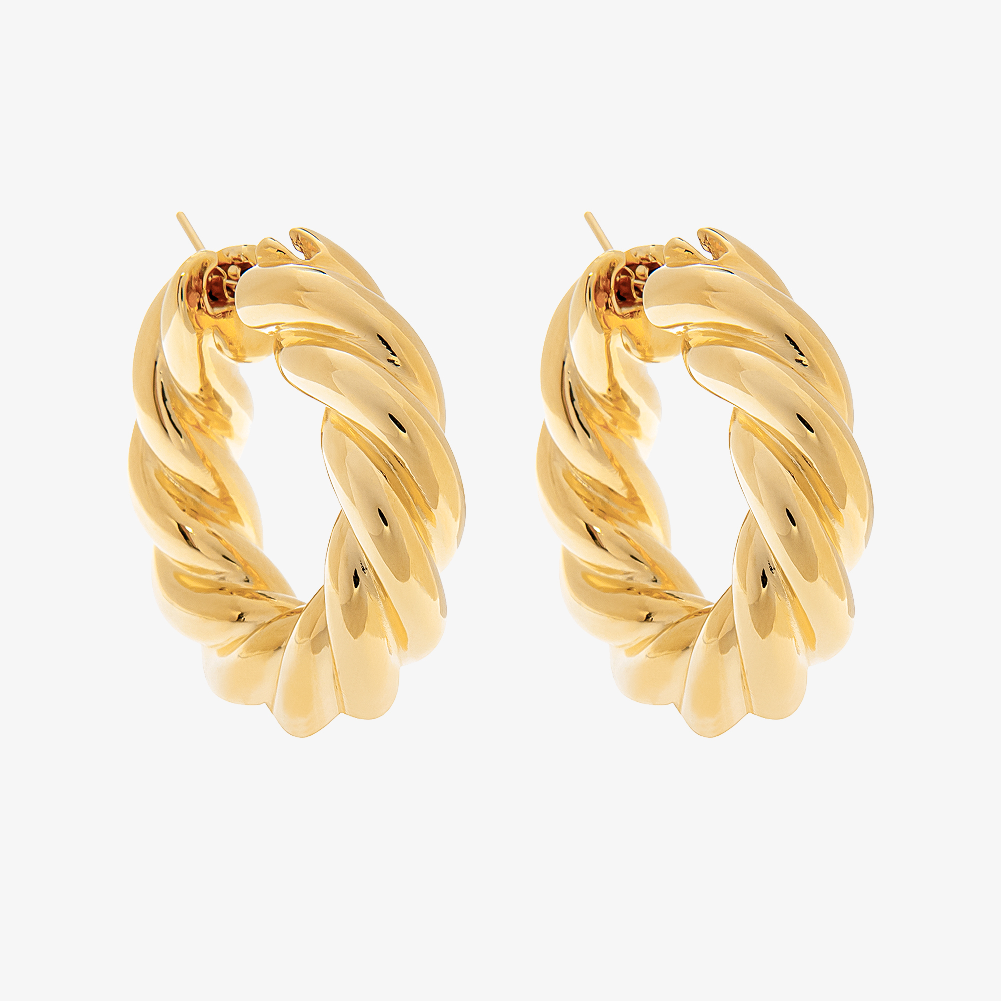 Chunky twisted gold hoops | Venetia Vildiridis E-Shop