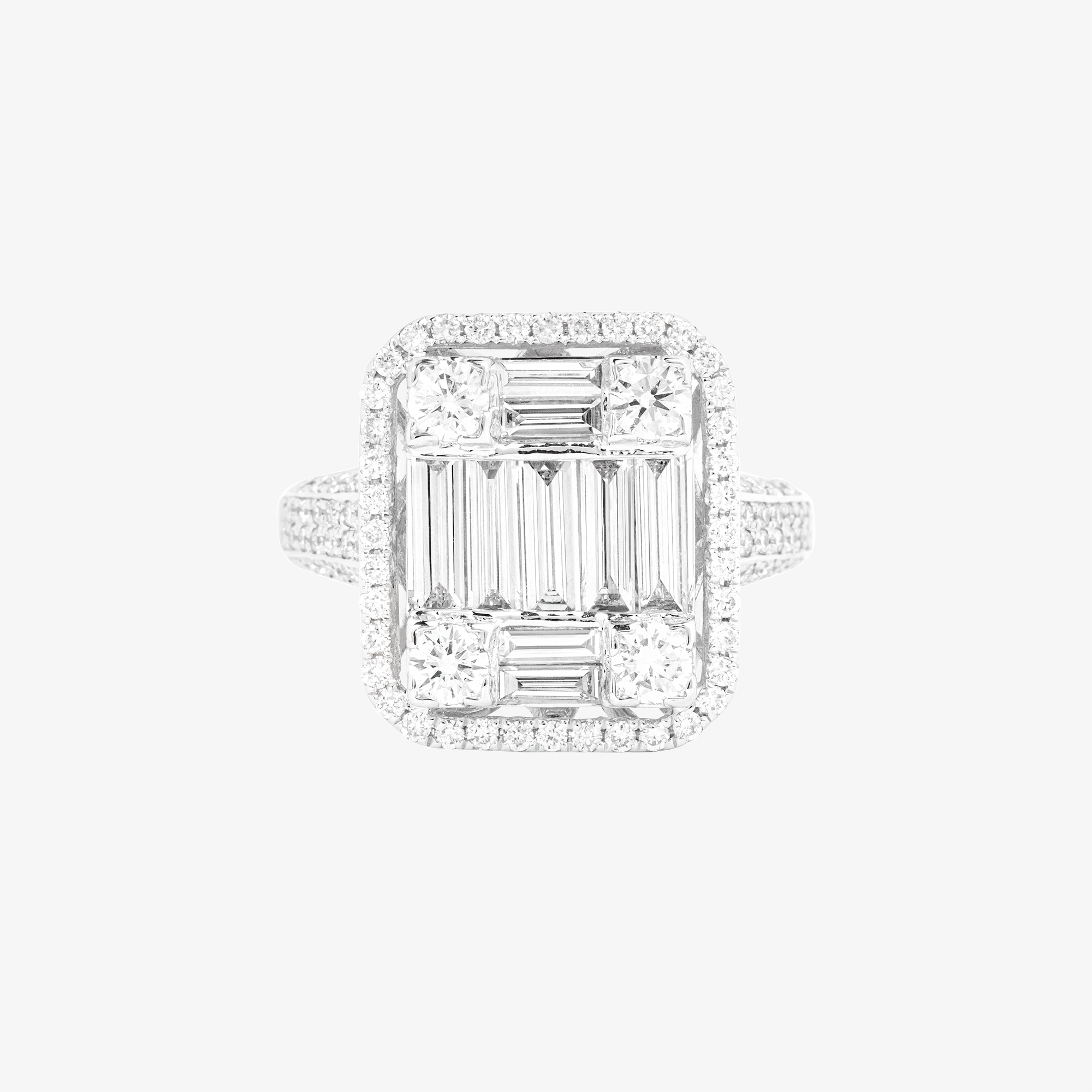 Single Line Invisible Setting Ring square diamond ring with invisible setting | Venetia Vildiridis E-Shop