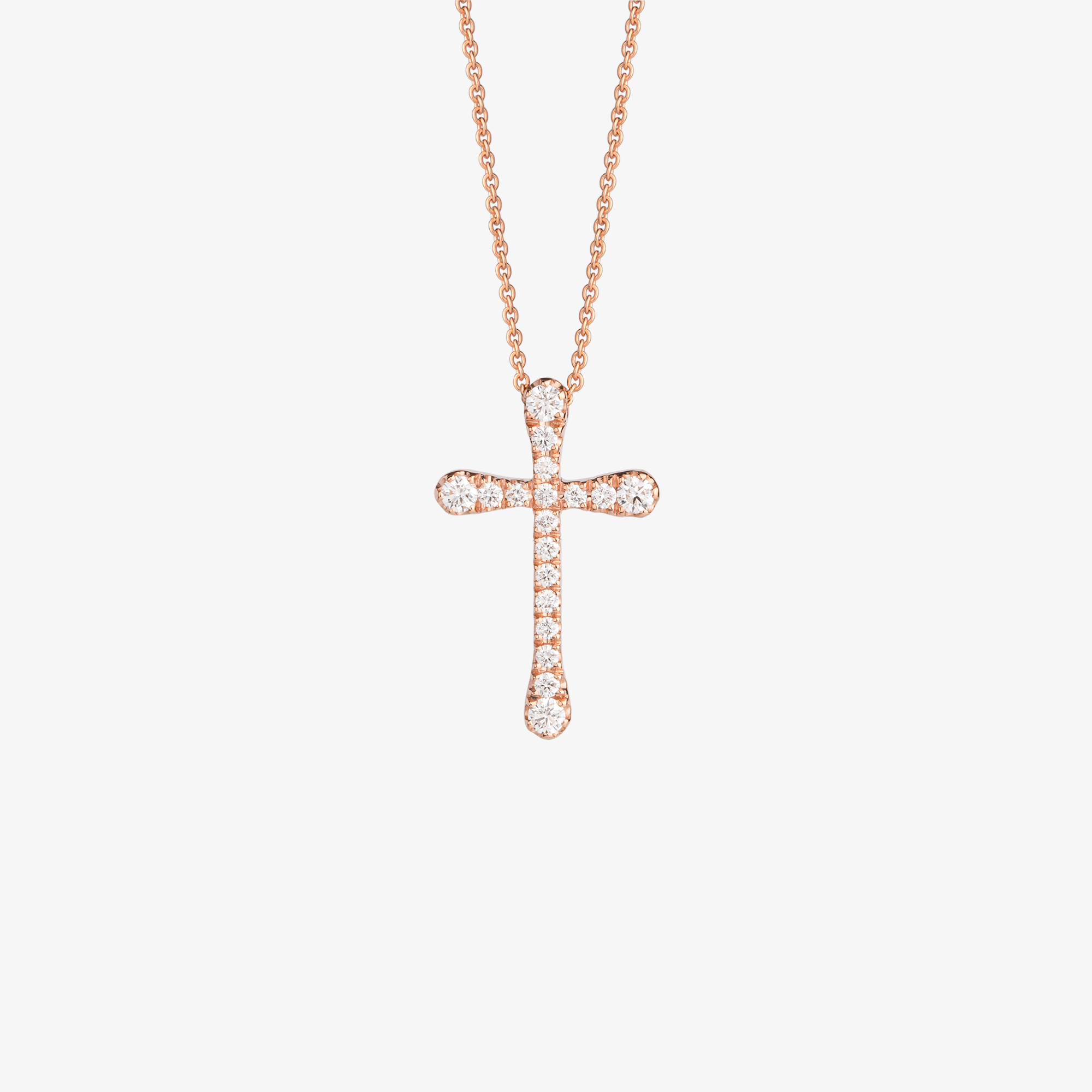 pink gold cross with diamonds Vildiridis