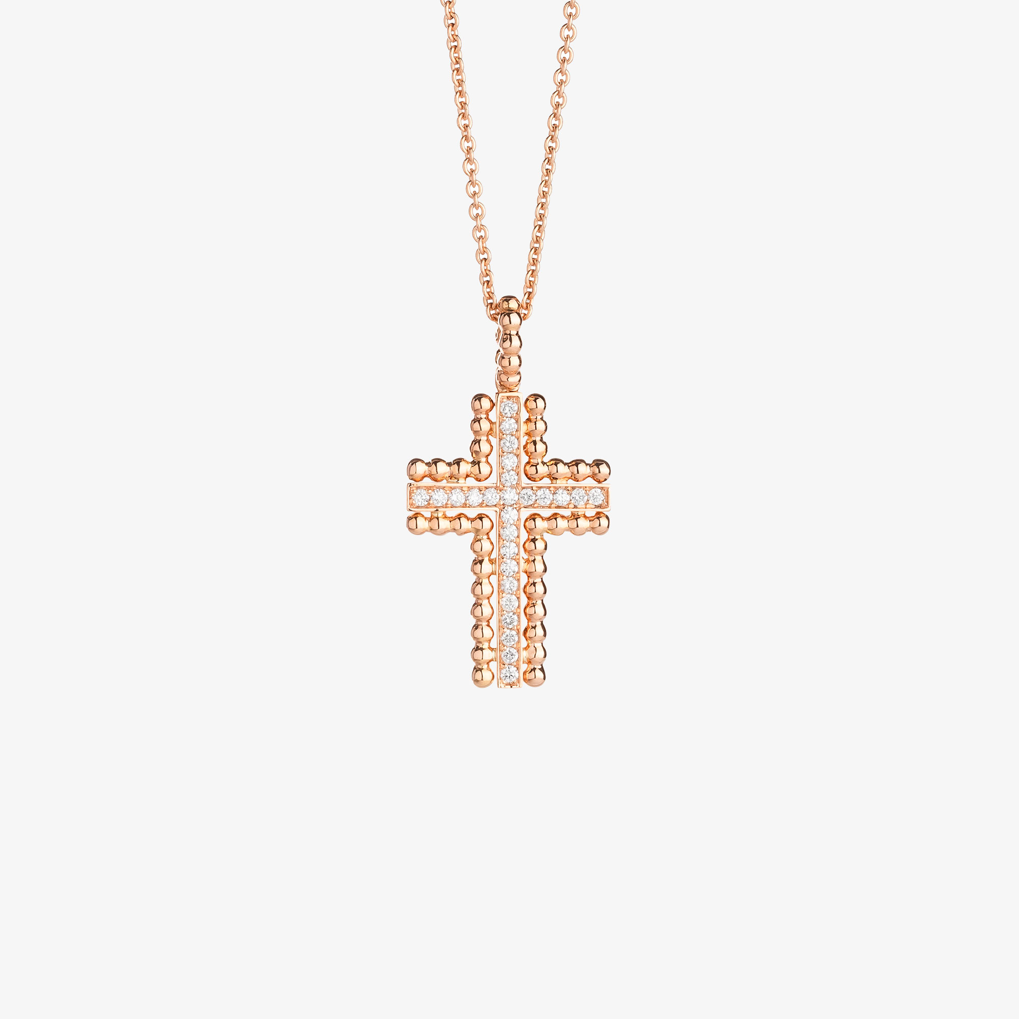 pink gold cross with diamonds Vildiridis